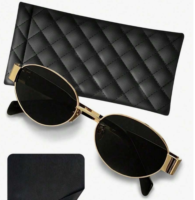 Lentes de sol con montura metálica ovalada